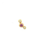 Triple Ear Stud / Pink Spinel and Diamond