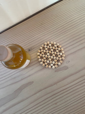Coaster, Round / Small Wooden Beads