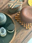 Coaster / Cognac Wooden Beads