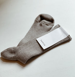 Linen Ribbed Socks / Irish Grey