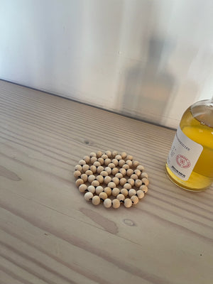Coaster, Round / Small Wooden Beads