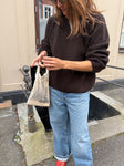 Shetland Wool Large Rib Jumper / Brown
