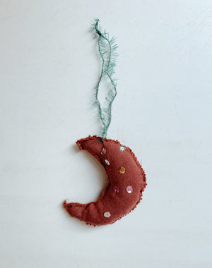 Moon Ornament / Red