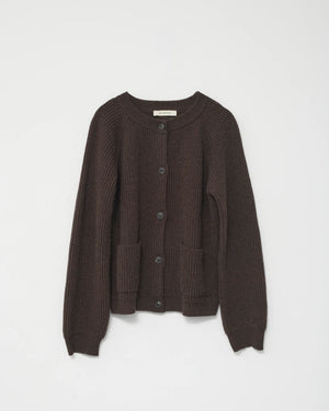 Shetland Wool Cardigan / Brown