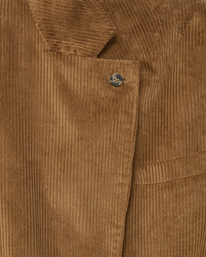 Corduroy Straight Blazer / Cognac