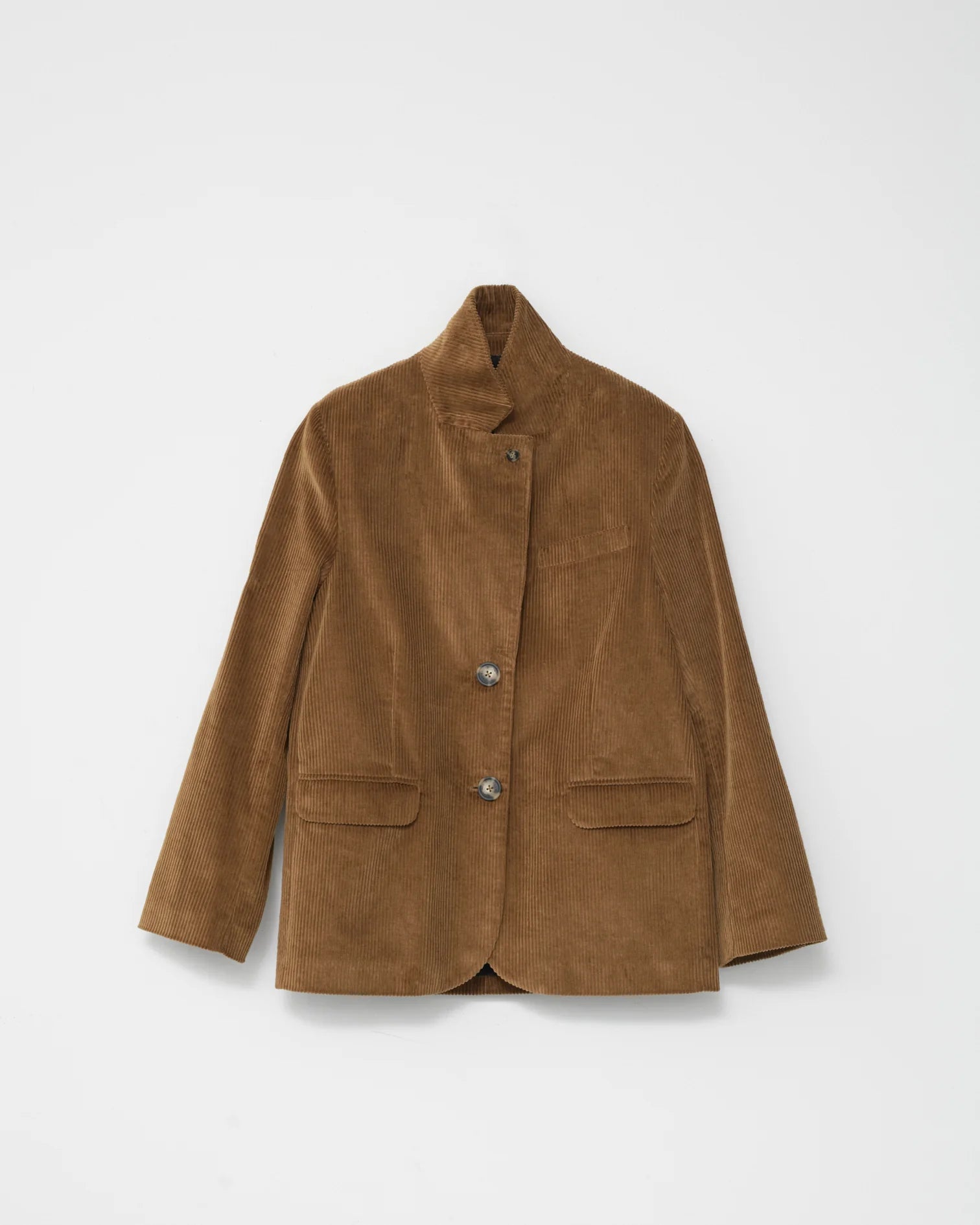 Corduroy Straight Blazer / Cognac