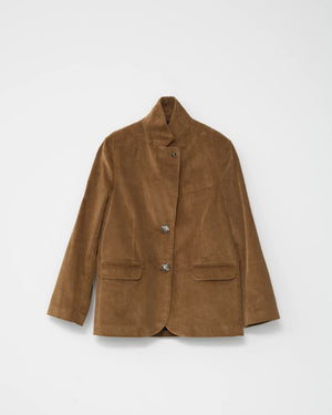Corduroy Straight Blazer / Cognac