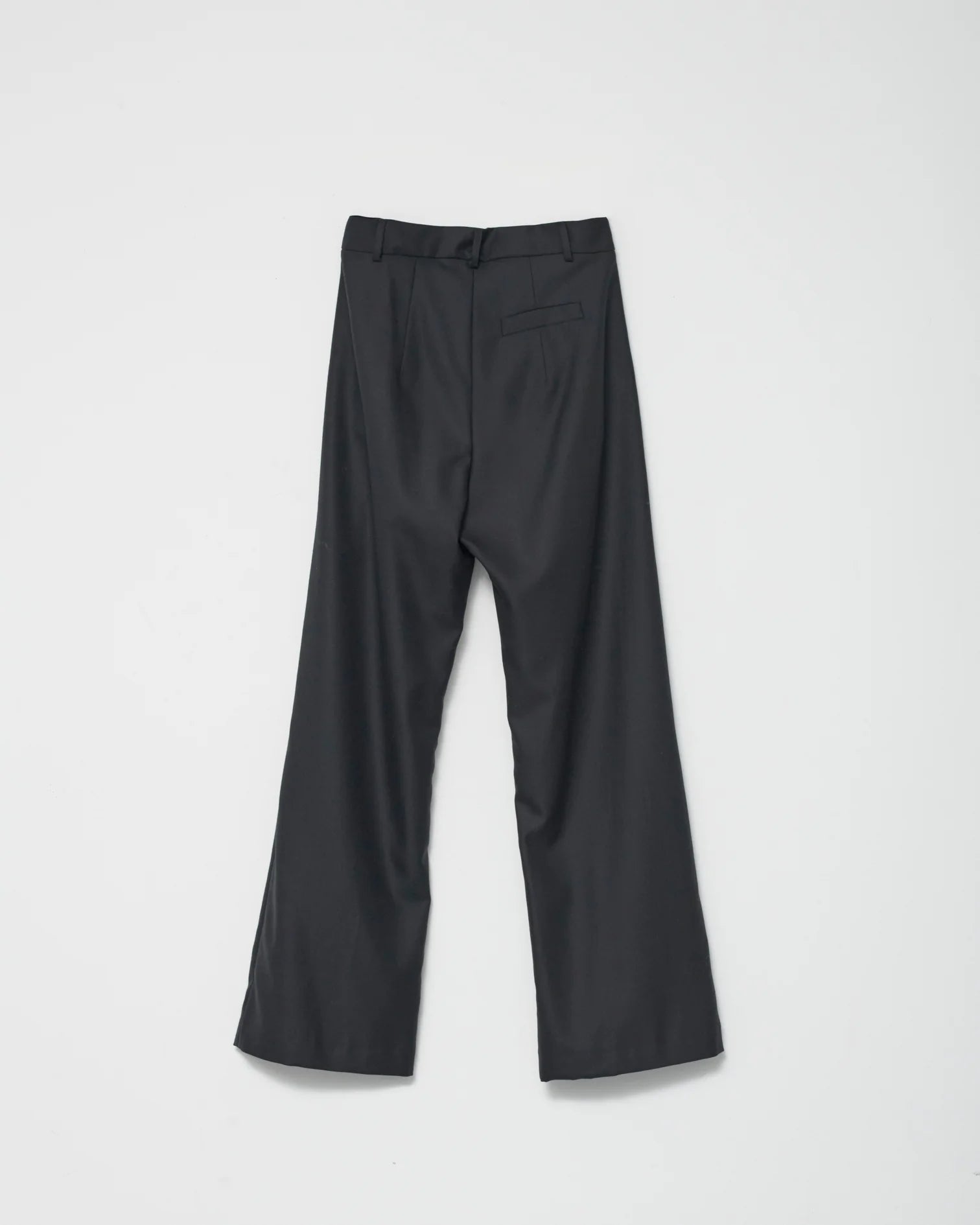 Fine Wool Wide Box Trousers / Black
