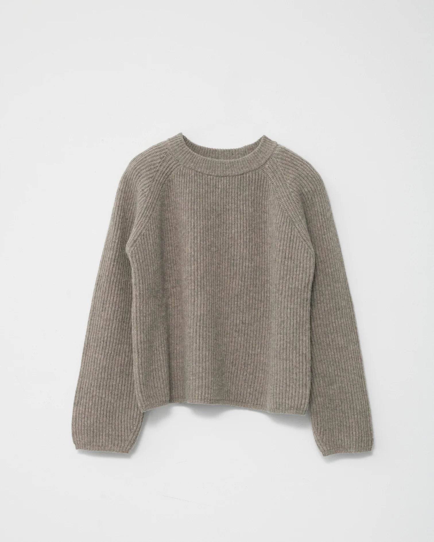 Shetland Wool Large Rib Jumper / Nature