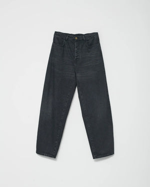 Hemp / Cotton Barrel Jeans / Washed Black