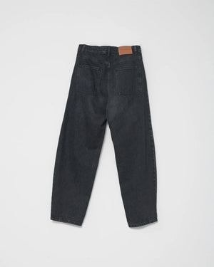 Hemp / Cotton Barrel Jeans / Washed Black