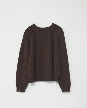 Shetland Wool Cardigan / Brown