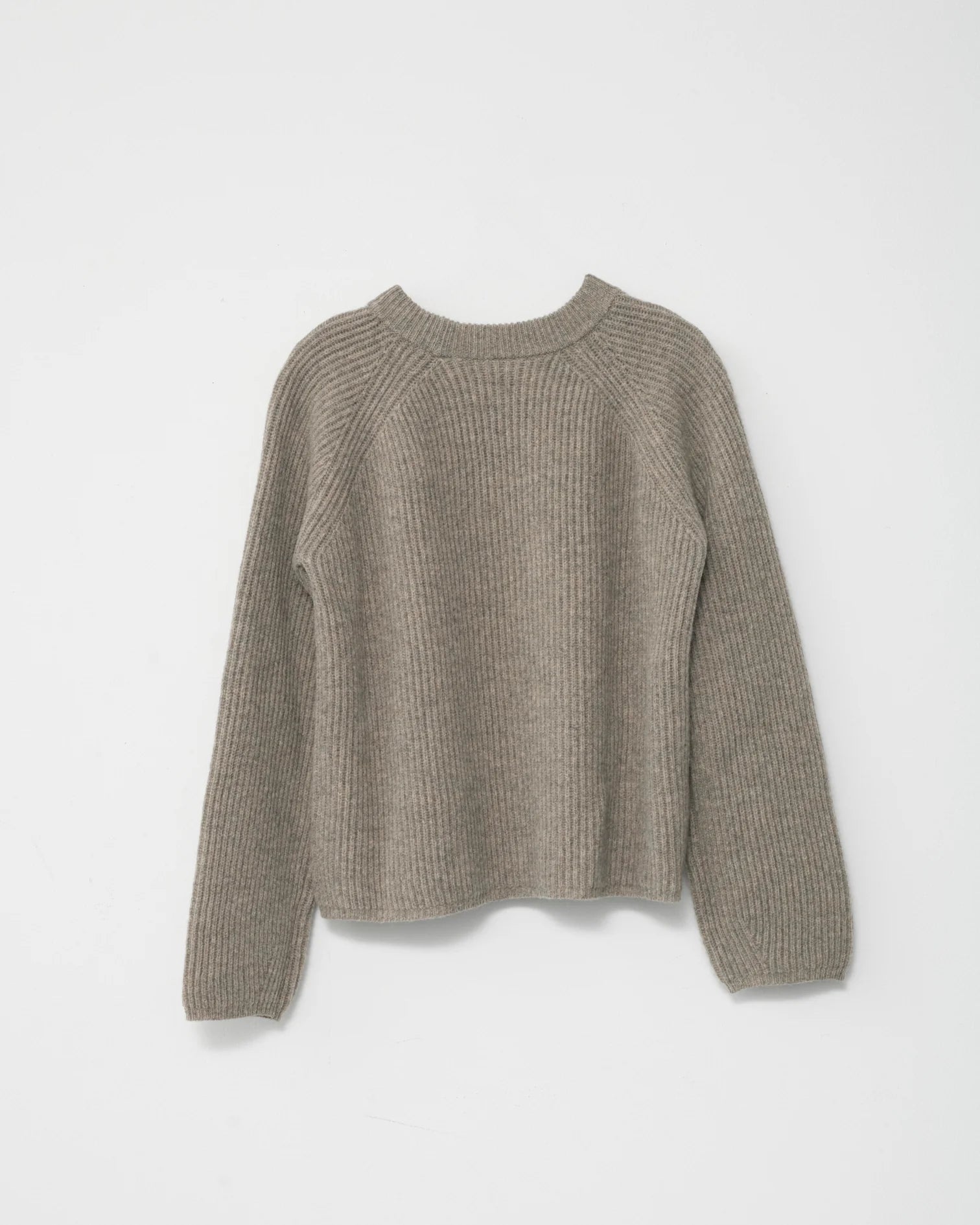 Shetland Wool Large Rib Jumper / Nature