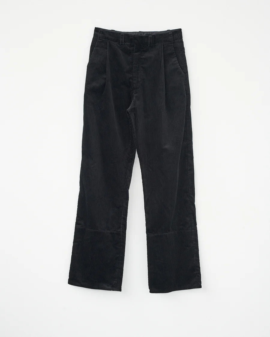 Corduroy Box Trousers / Black