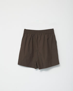 Cotton Poplin Shorts / Dark Brown