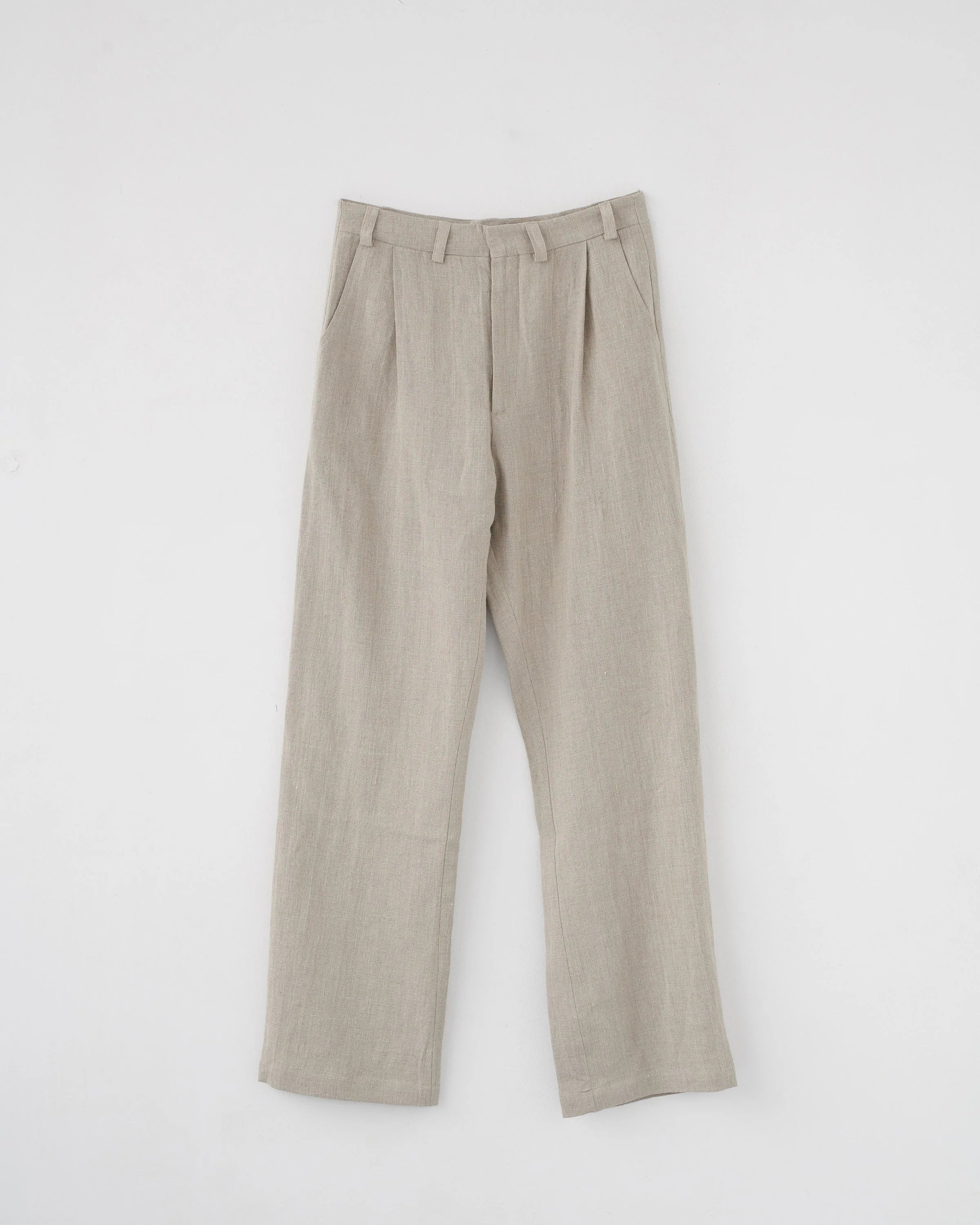 Linen Box Trousers / Nature