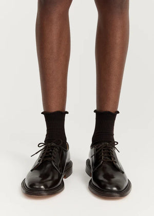 Cotton Frill Socks / Chocolate