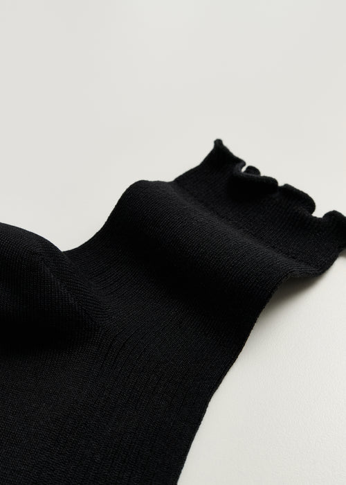 Cotton Frill Socks / Black