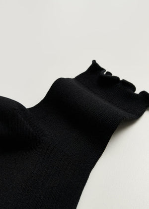Cotton Frill Socks / Black