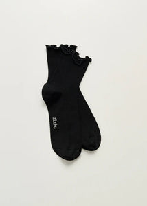Cotton Frill Socks / Black