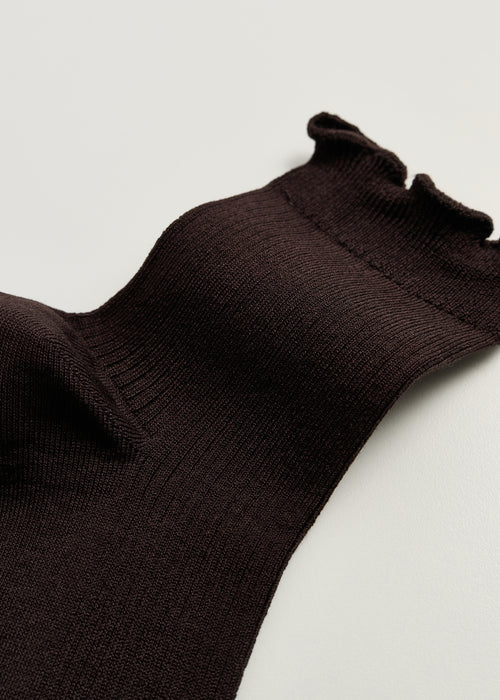 Cotton Frill Socks / Chocolate