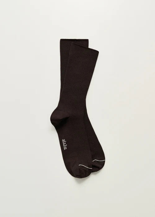 Cotton Rib Socks / Chocolate