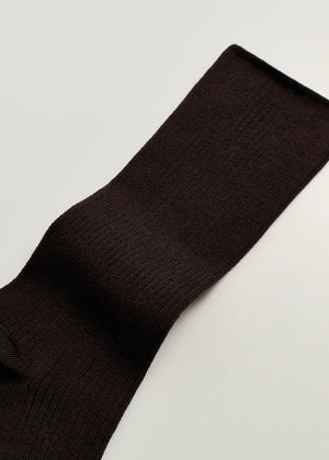 Cotton Rib Socks / Chocolate