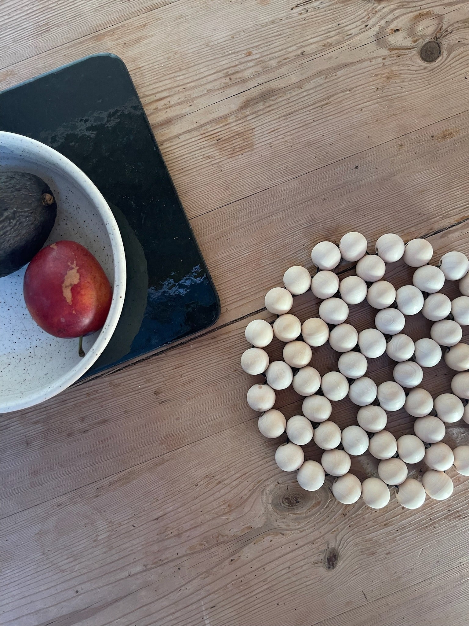 Coaster, Round/ Middle Wooden Beads