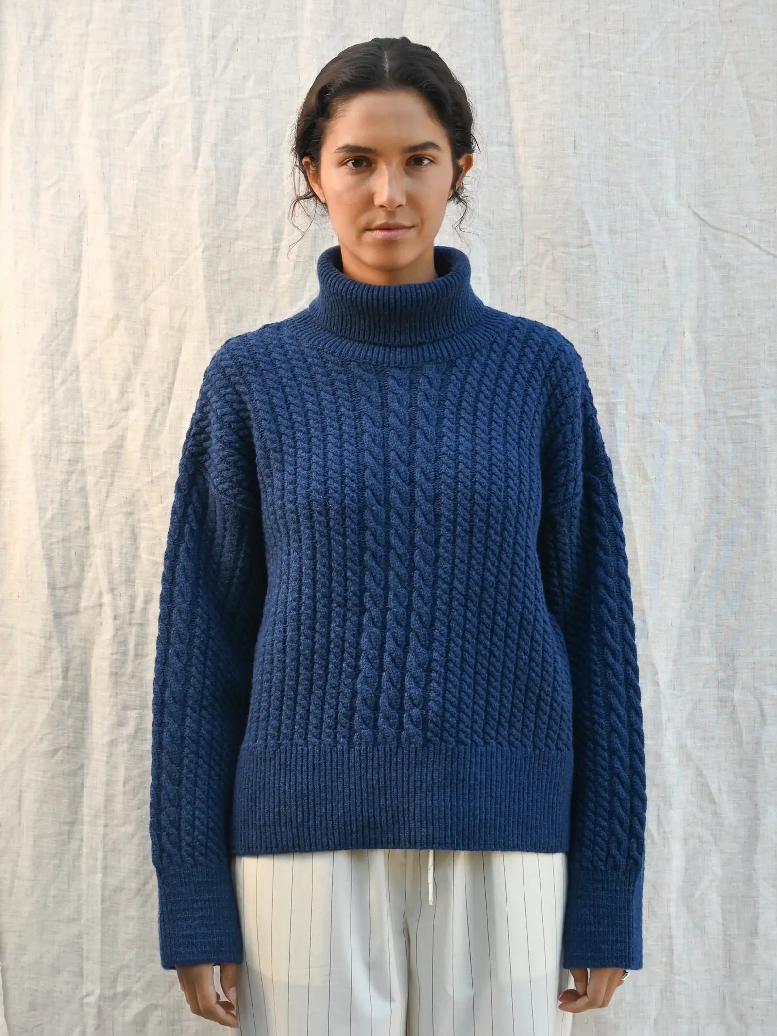 Gertrud Cable T-Neck Jumper