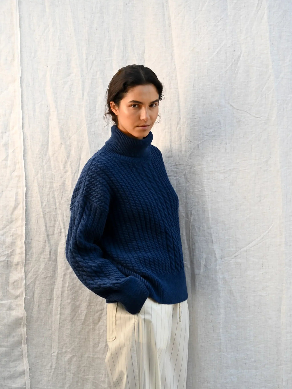 Gertrud Cable T-Neck Jumper