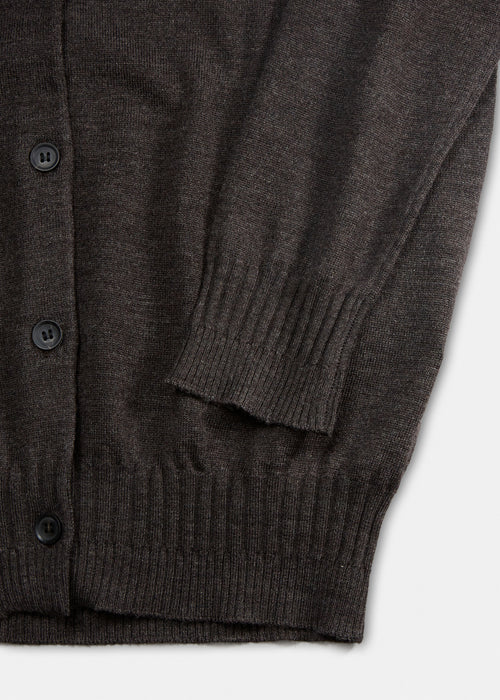 Hana Wool Cardigan / Dark Brown Melange