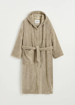 Hooded Terry Bathrode / Dried Linen
