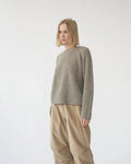 Shetland Wool Large Rib Jumper / Nature