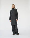 Fine Wool Shirt Dress / Black