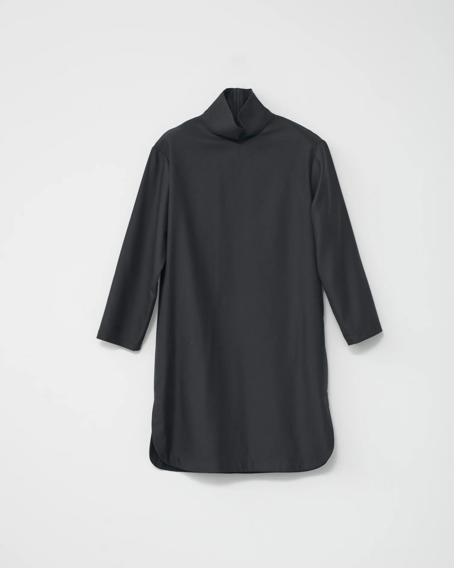 Fine Wool Shirt Dress / Black