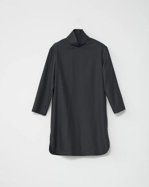 Fine Wool Shirt Dress / Black