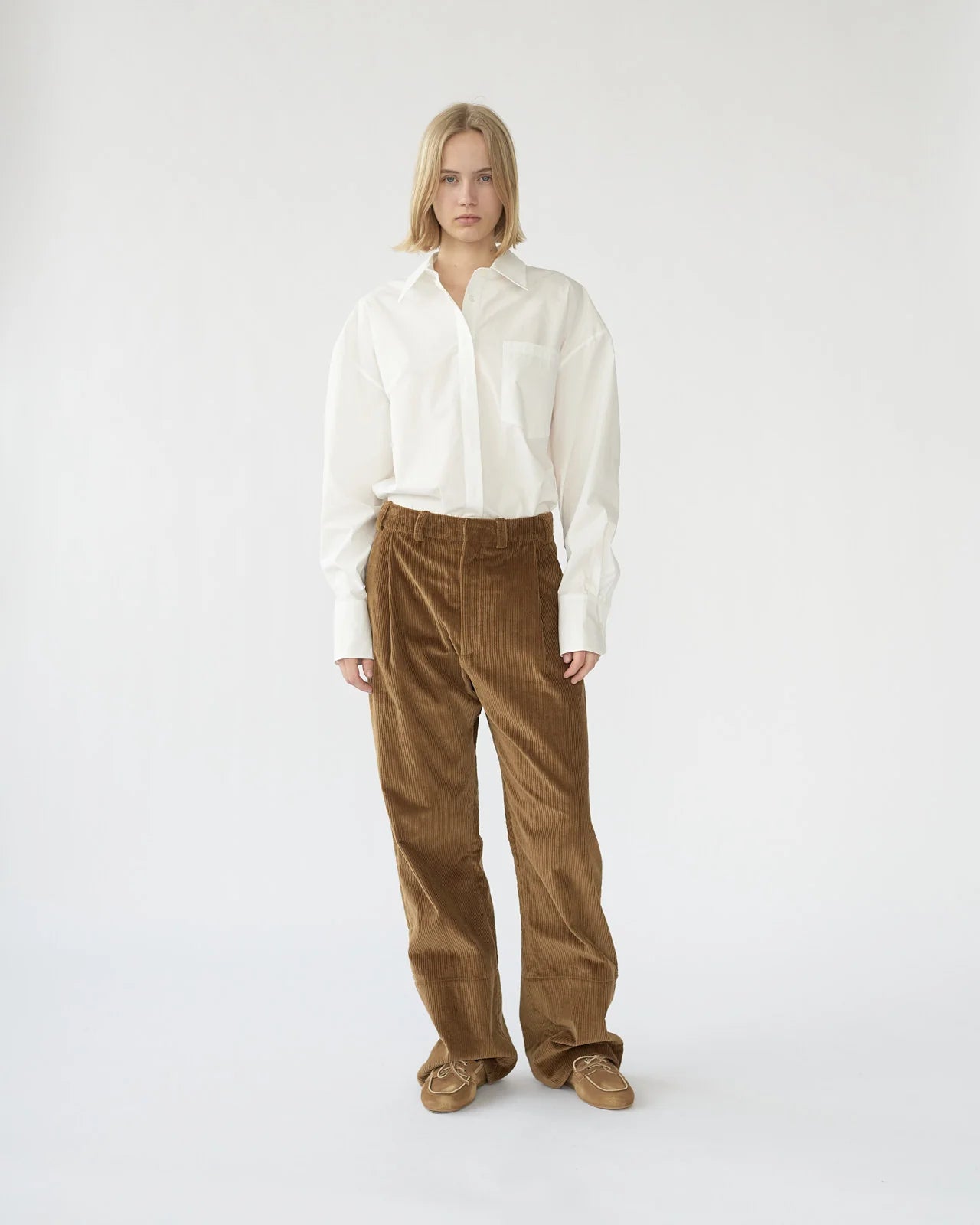 Corduroy Box Trousers / Cognac