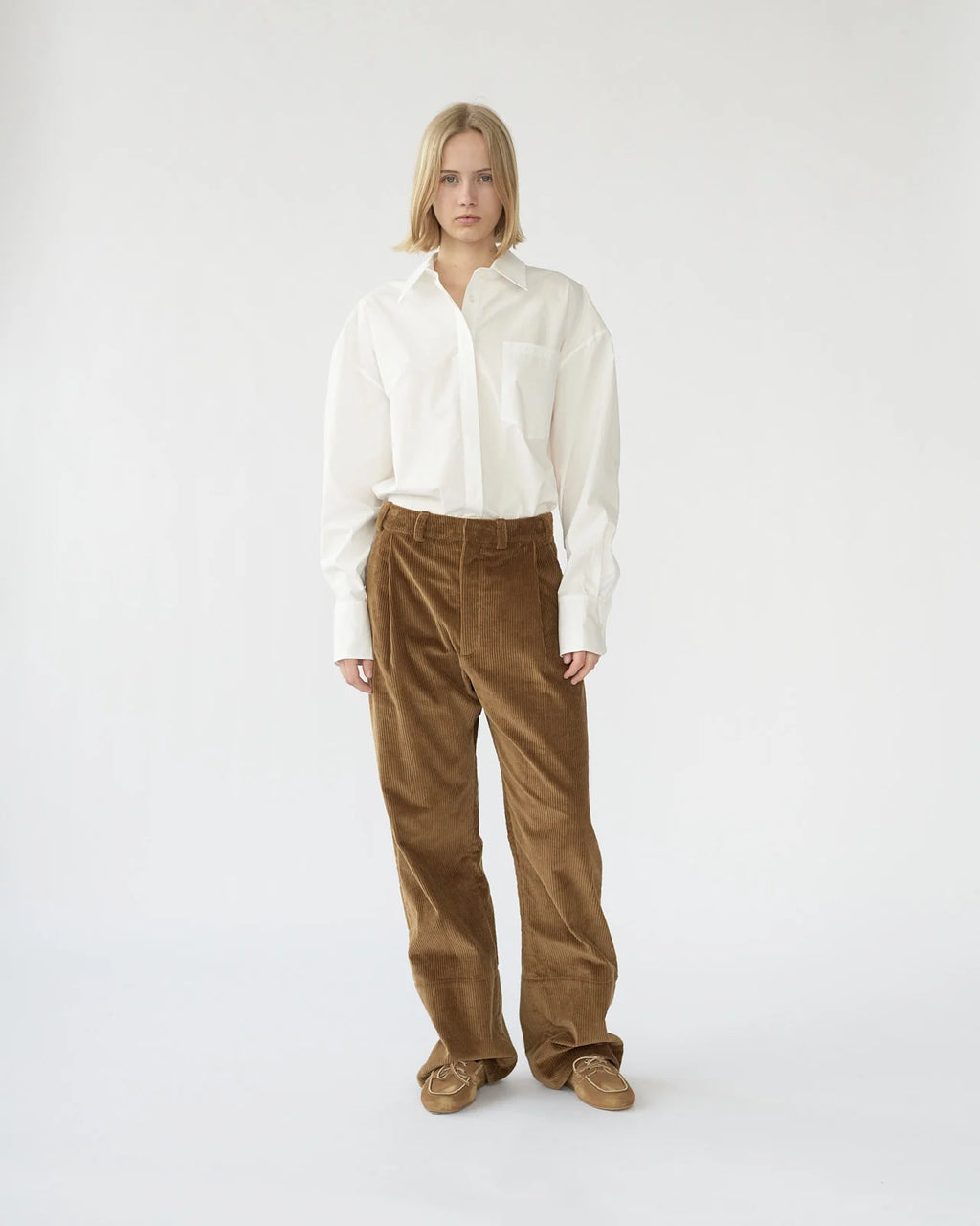 Corduroy Box Bukser / Cognac