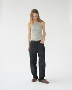 Hemp / Cotton Barrel Jeans / Washed Black