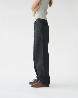 Hemp / Cotton Barrel Jeans / Washed Black