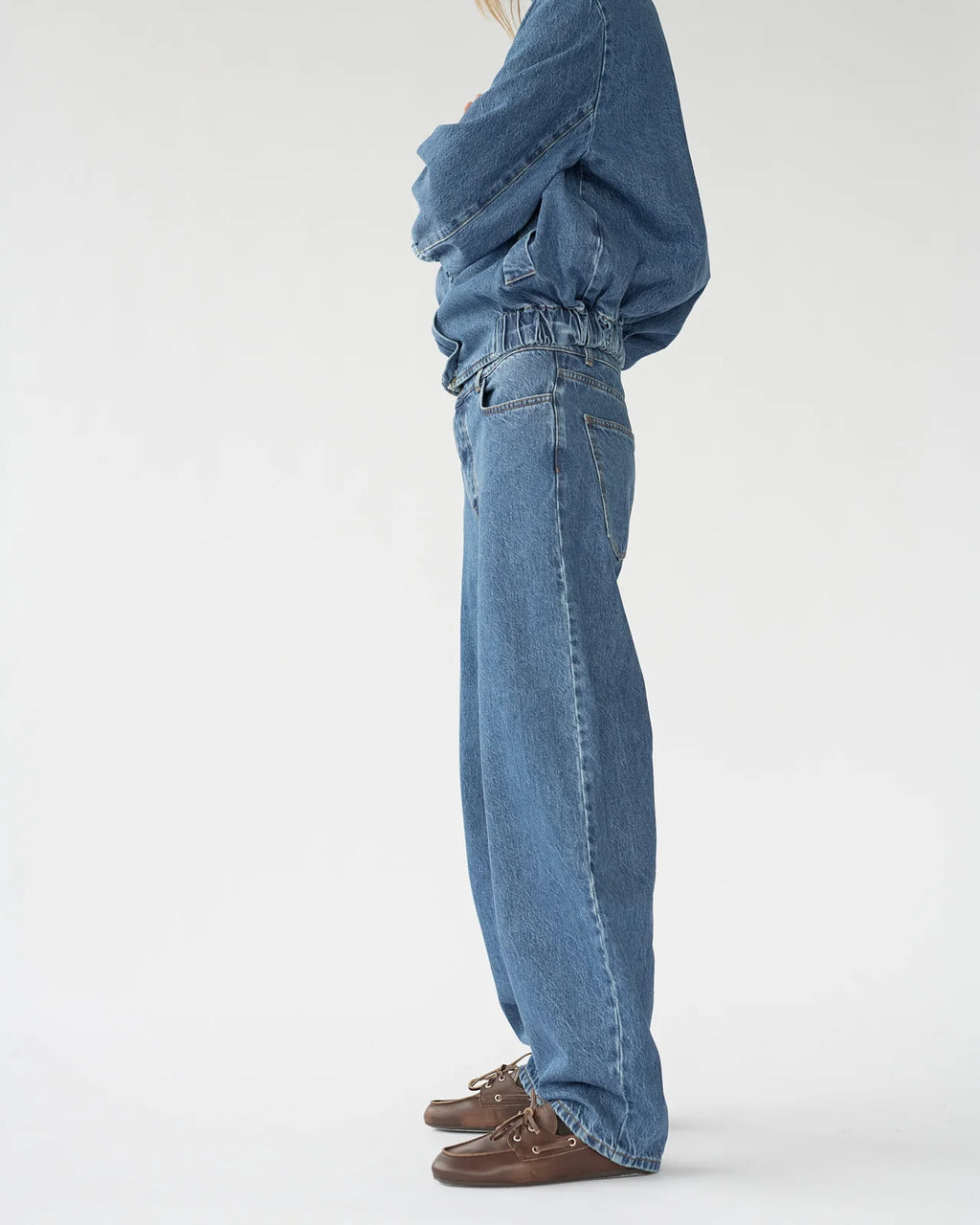 Hemp / Cotton Barrel Jeans / Washed Blue