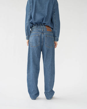 Hemp / Cotton Barrel Jeans / Washed Blue