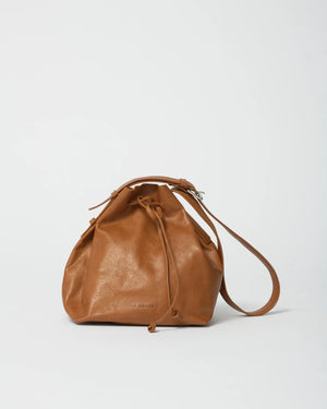 Full Grain Leather Bucket Bag / Cognac