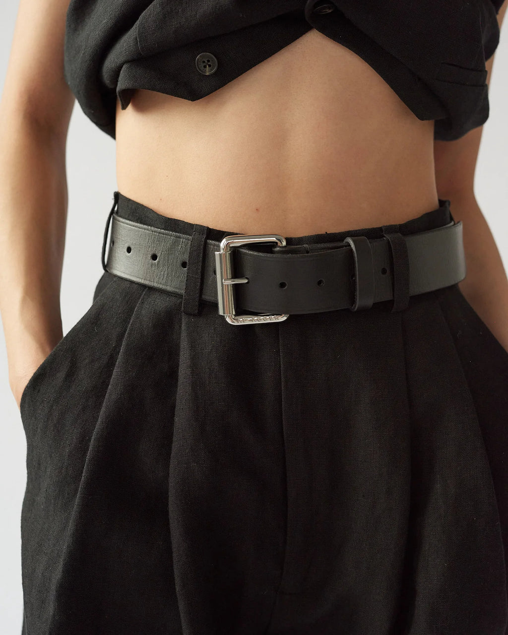 Tärnsjö Leather Belt - Wide / Black