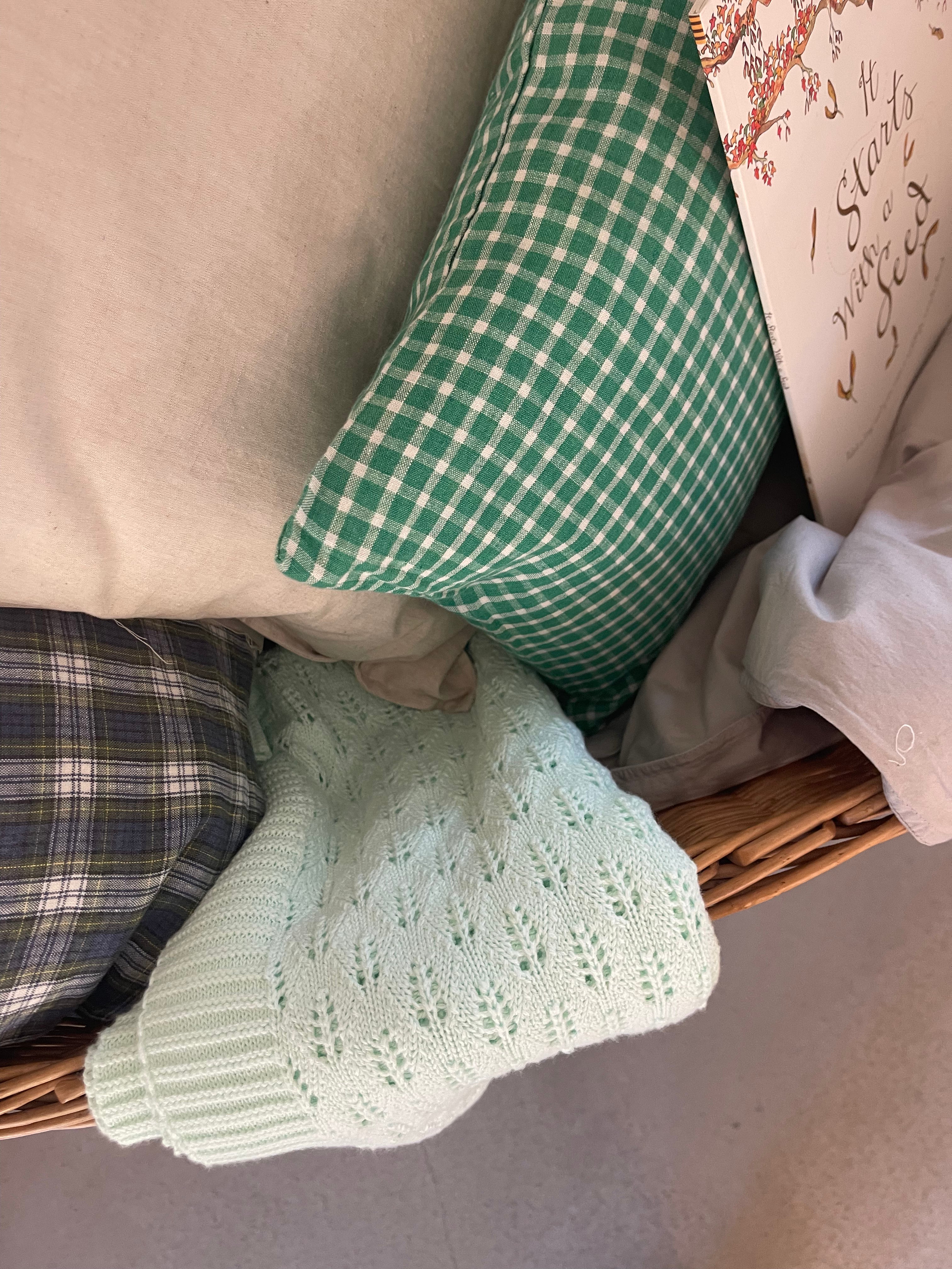 Linen Pillowcase 40x30 / Emerald Checks