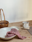 Linen Table Mat / Navy Red Stripe