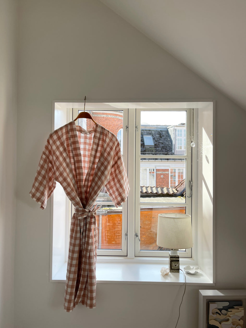 Linen Kimono / Moka Medium Gingham
