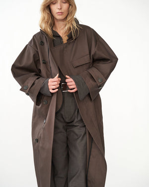 Water Resistant Coat / Dark Brown