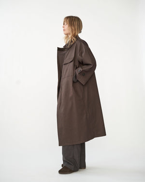 Water Resistant Coat / Dark Brown