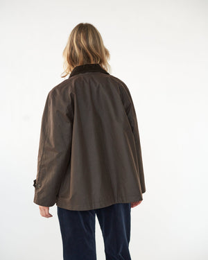 Oilskin Mac Jacket / Dark Brown